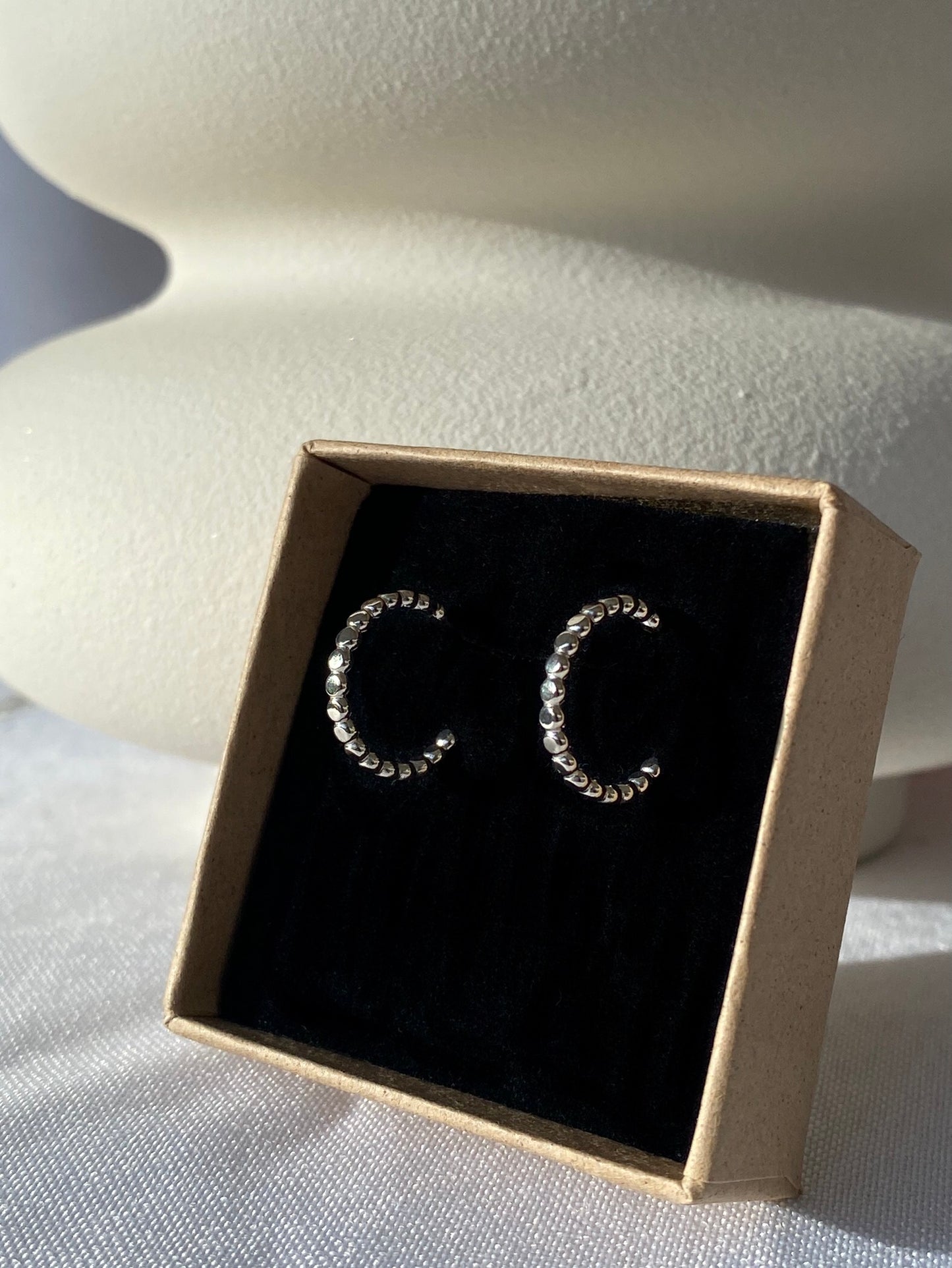 Mini créoles Perla, Argent massif