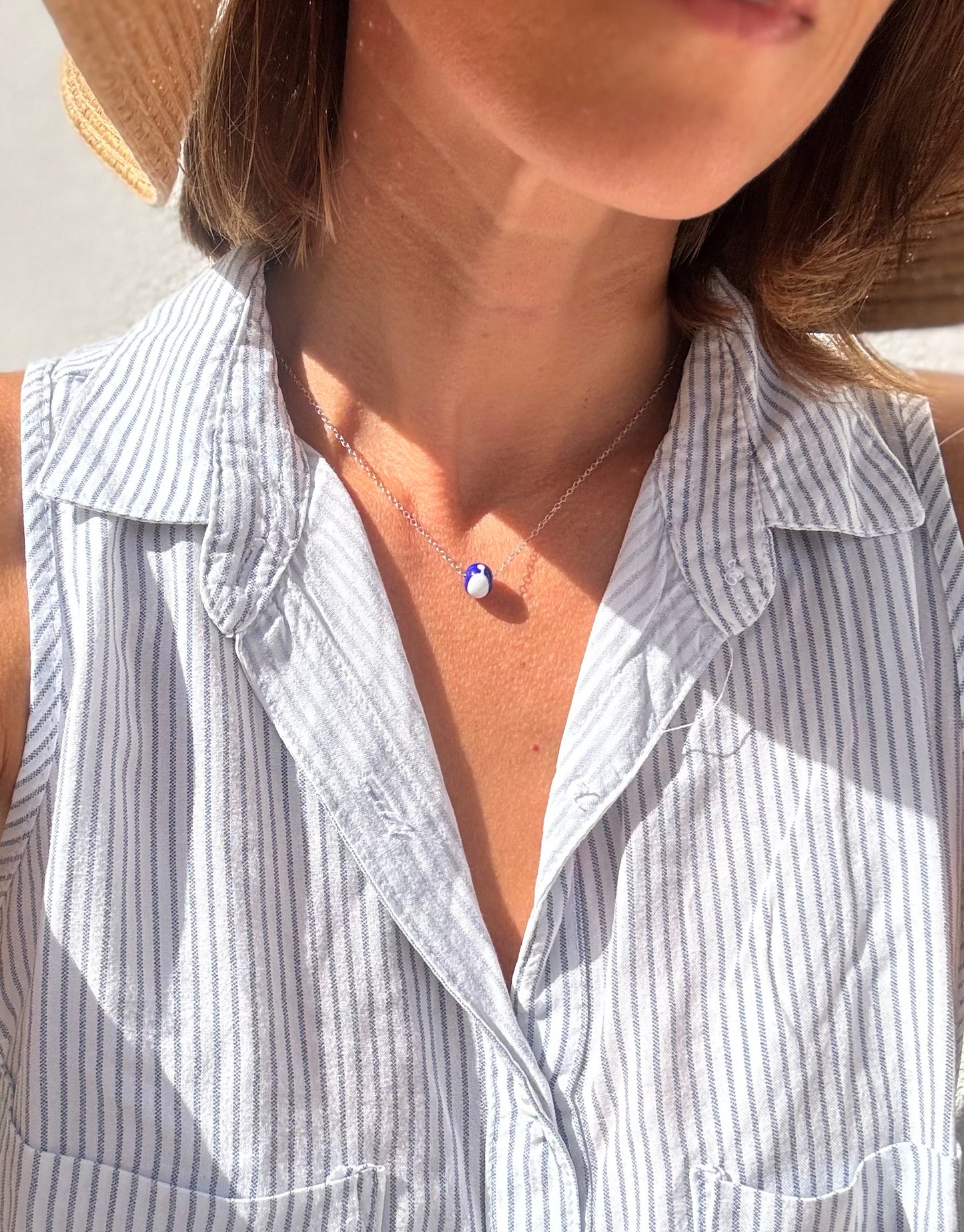 Collier Esfera Argent massif Perle Bicolore