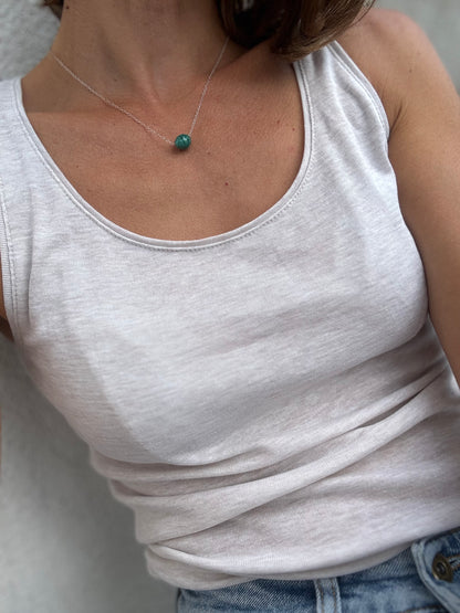 Collier Esfera Argent massif Perle Bleu Vert