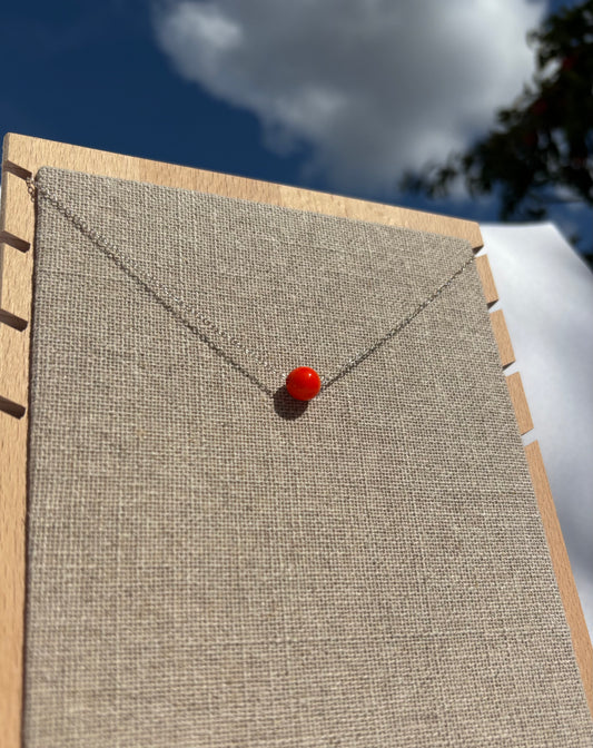 Collier Esfera Argent massif Perle Orange