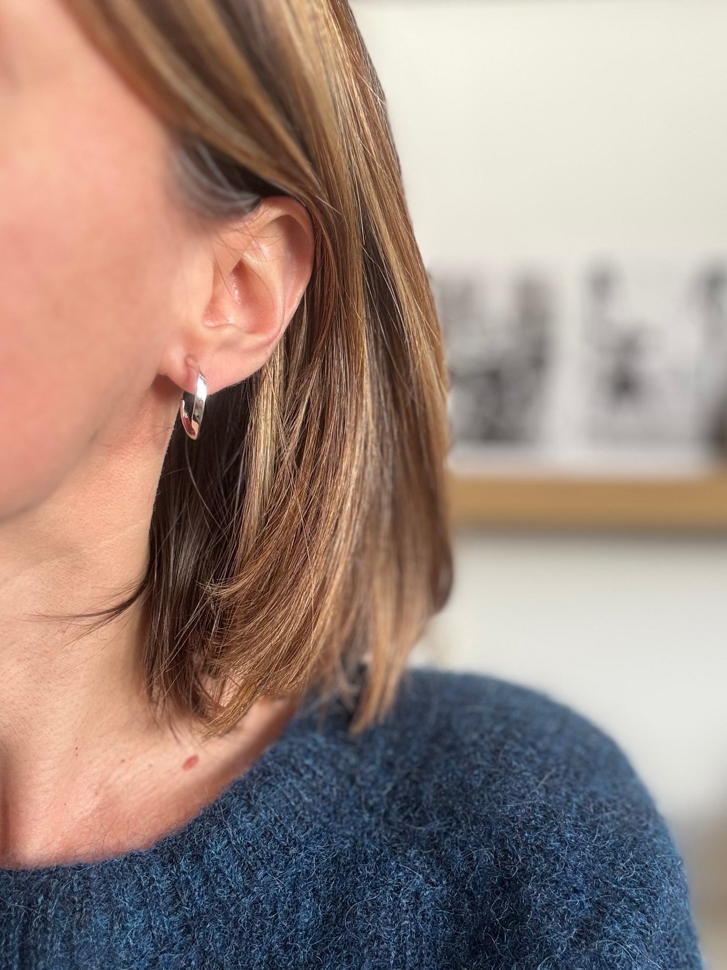 Demi-créoles Cinta - Argent massif