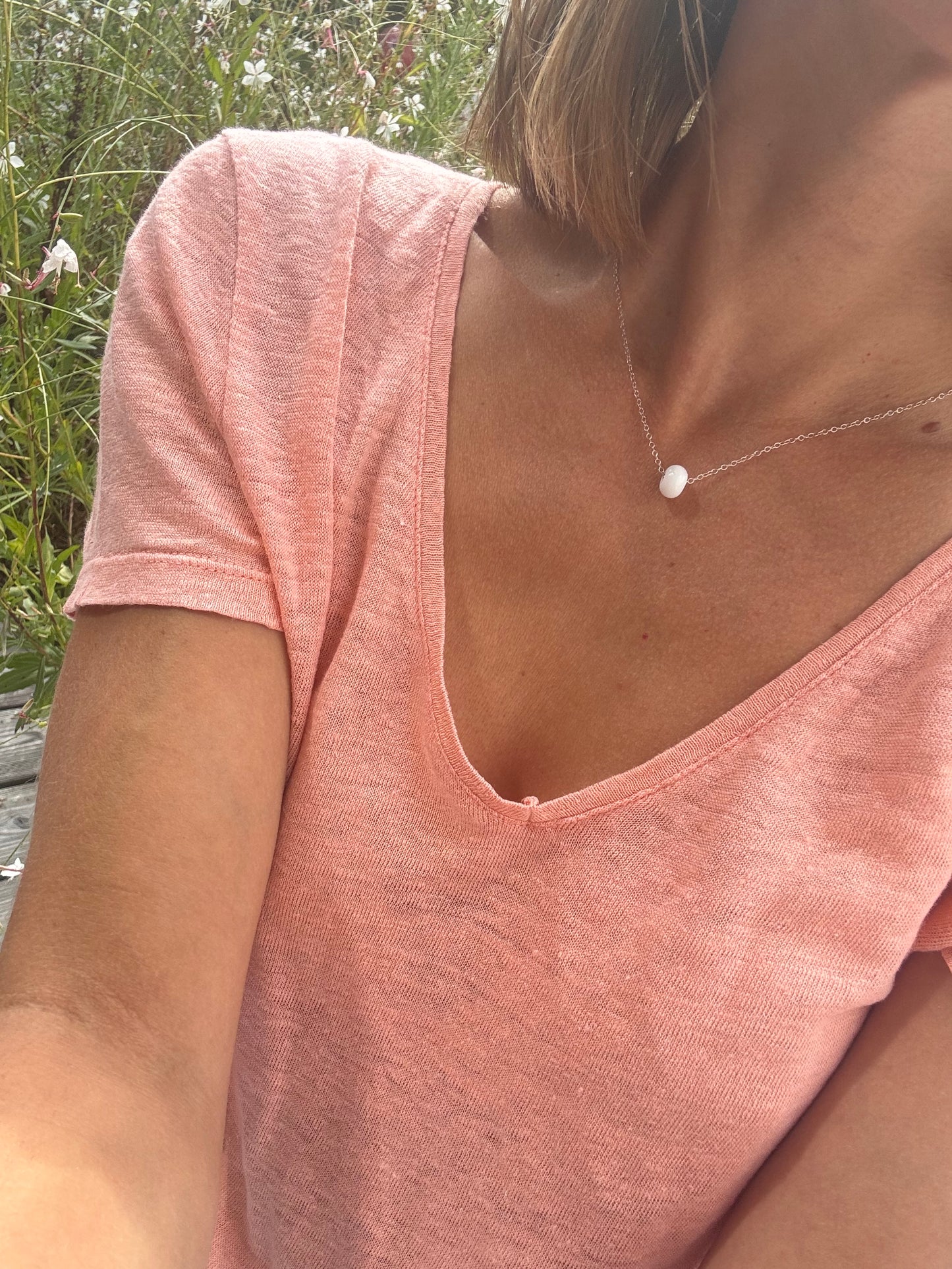 Collier Esfera Argent massif Perle Blanche