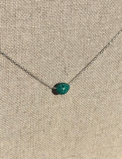 Collier Esfera Argent massif Perle Bleu Vert