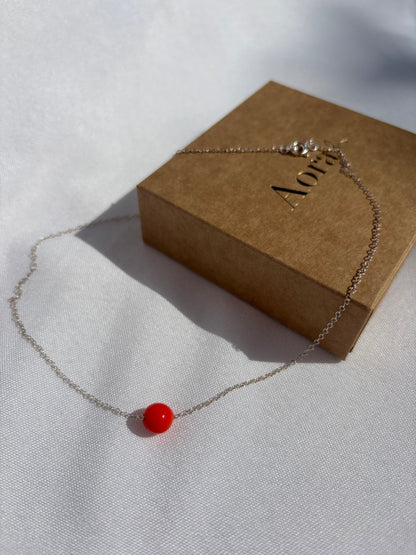 Collier Esfera Argent massif Perle Orange