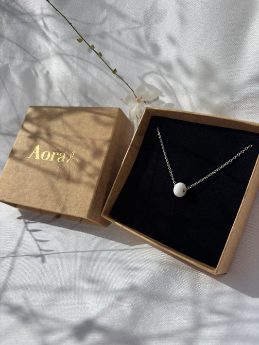 Collier Esfera Argent massif Perle Blanche