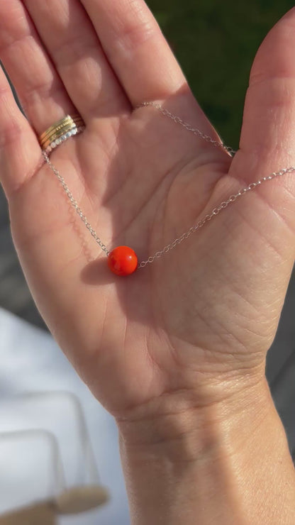 Collier Esfera Argent massif Perle Orange